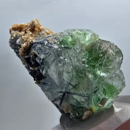 Phantom Fluorit Würfel, Schörl Turmalin, Muskovit Stufe Erongo, Namibia 42*26*23mm
