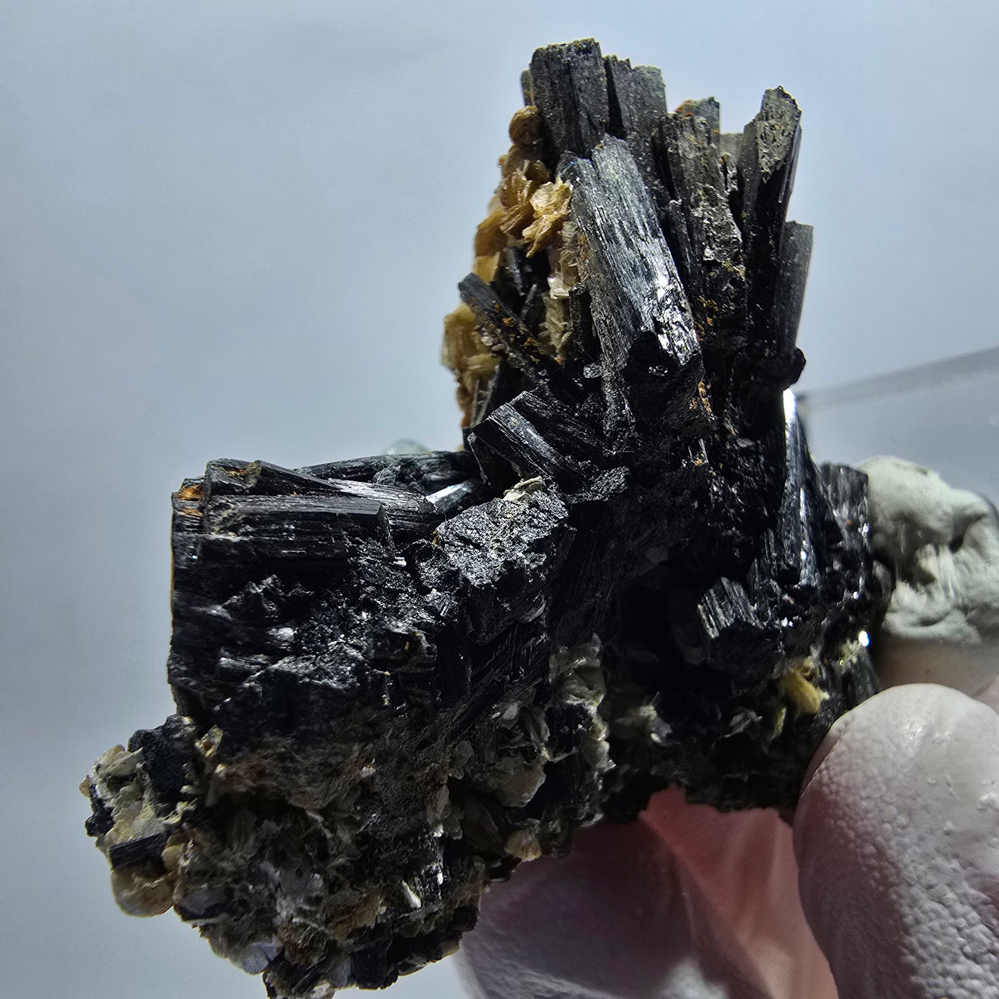 Phantom Phantom Fluorit Würfel, Muskovit, Schörl Turmalin Stufe Erongo, Namibia 51*42*29mm