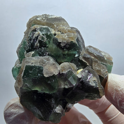 Cube de fluorite fantôme, quartz fumé, spécimen de muscovite d'Erongo, Namibie 56*52*41 mm 