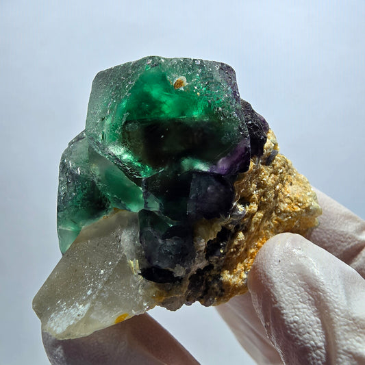 Phantom Fluorit Würfel, Rauchquarz, Muskovit, Schörl Turmalin Erongo, Namibia 56*45*42mm