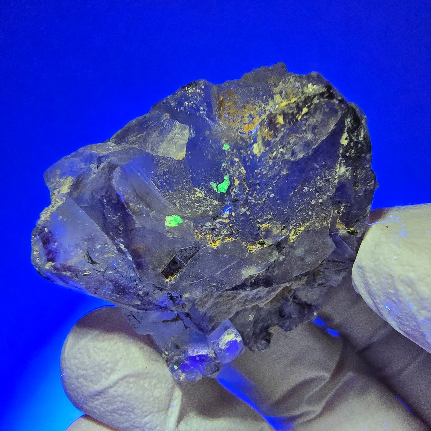 Fluorite fantôme transparente, muscovite, orthoclase, tourmaline Schörl, Erongo, Namibie, 46 x 32 x 30 mm 