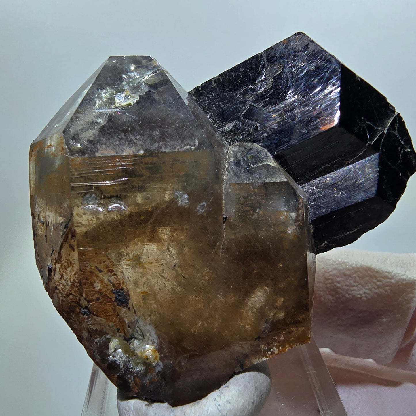 Rare phantom smoky quartz, schorl tourmaline specimen Erongo, Namibia 48*41*19mm 