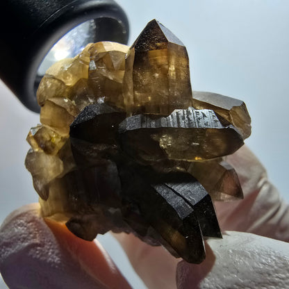 Rare spécimen d'orthose en quartz fumé à squelette fantôme transparent, Erongo, Namibie, 38*36*26 mm 