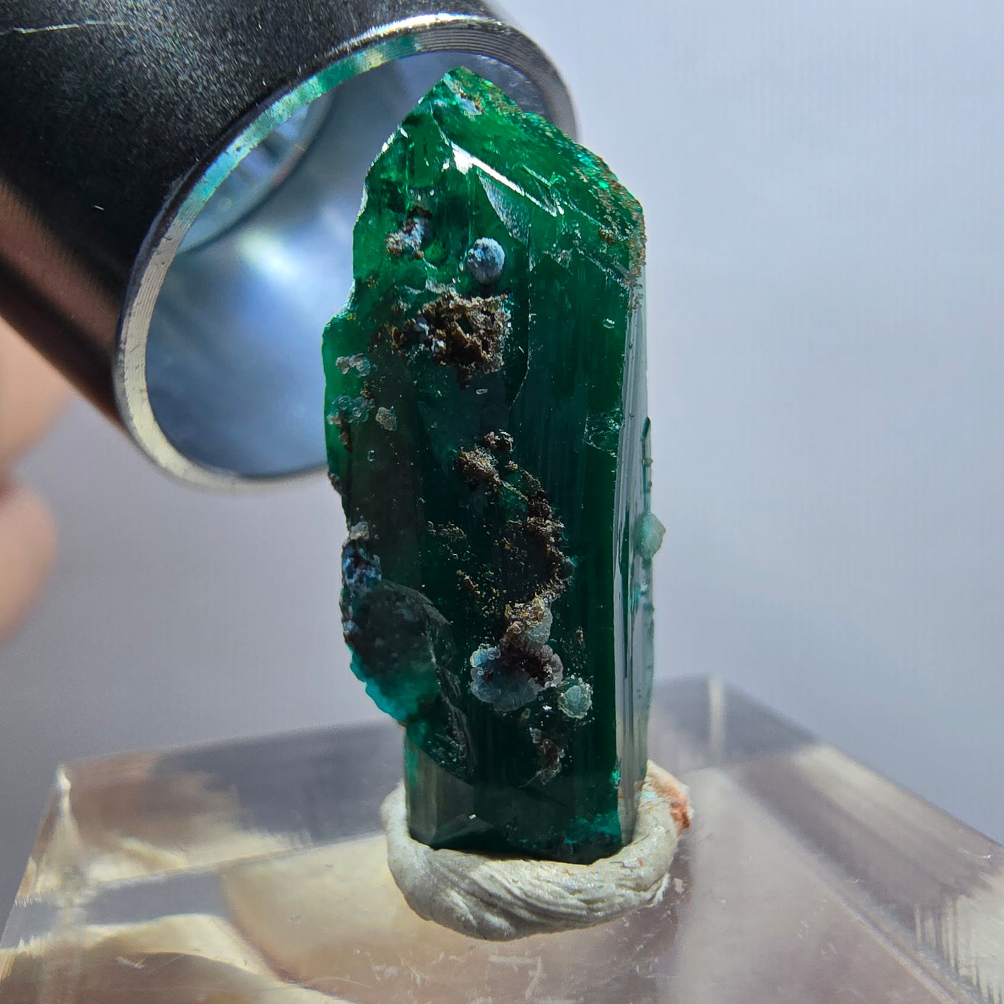 Seltene Dioptas X Kristall, grün Republik Kongo 23*9*9mm