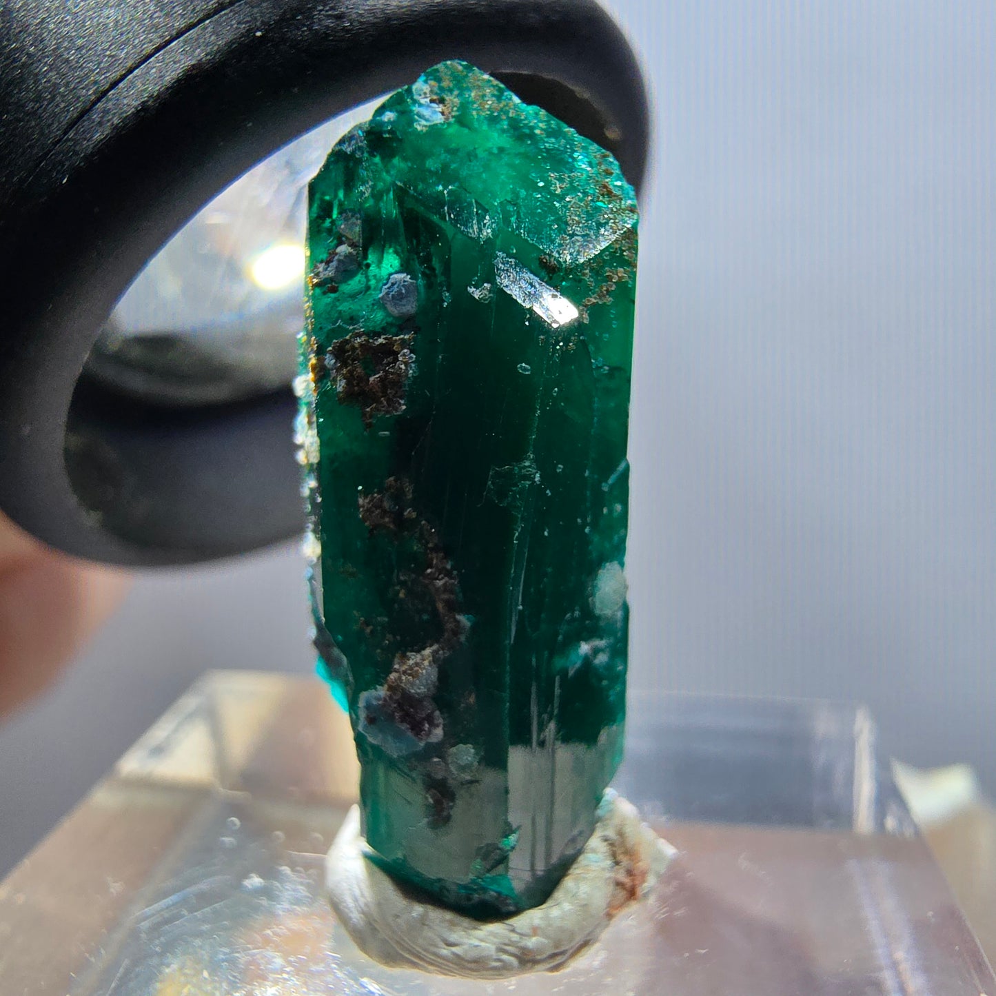 Seltene Dioptas X Kristall, grün Republik Kongo 23*9*9mm