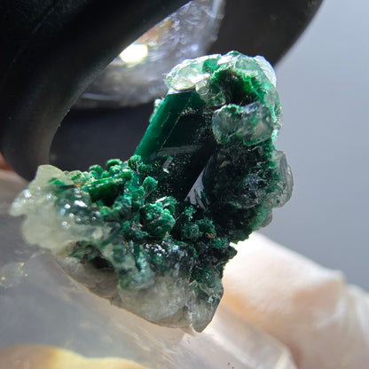 Seltene Dioptas XX, Calcit Stufe Republik Kongo 15*14*12mm