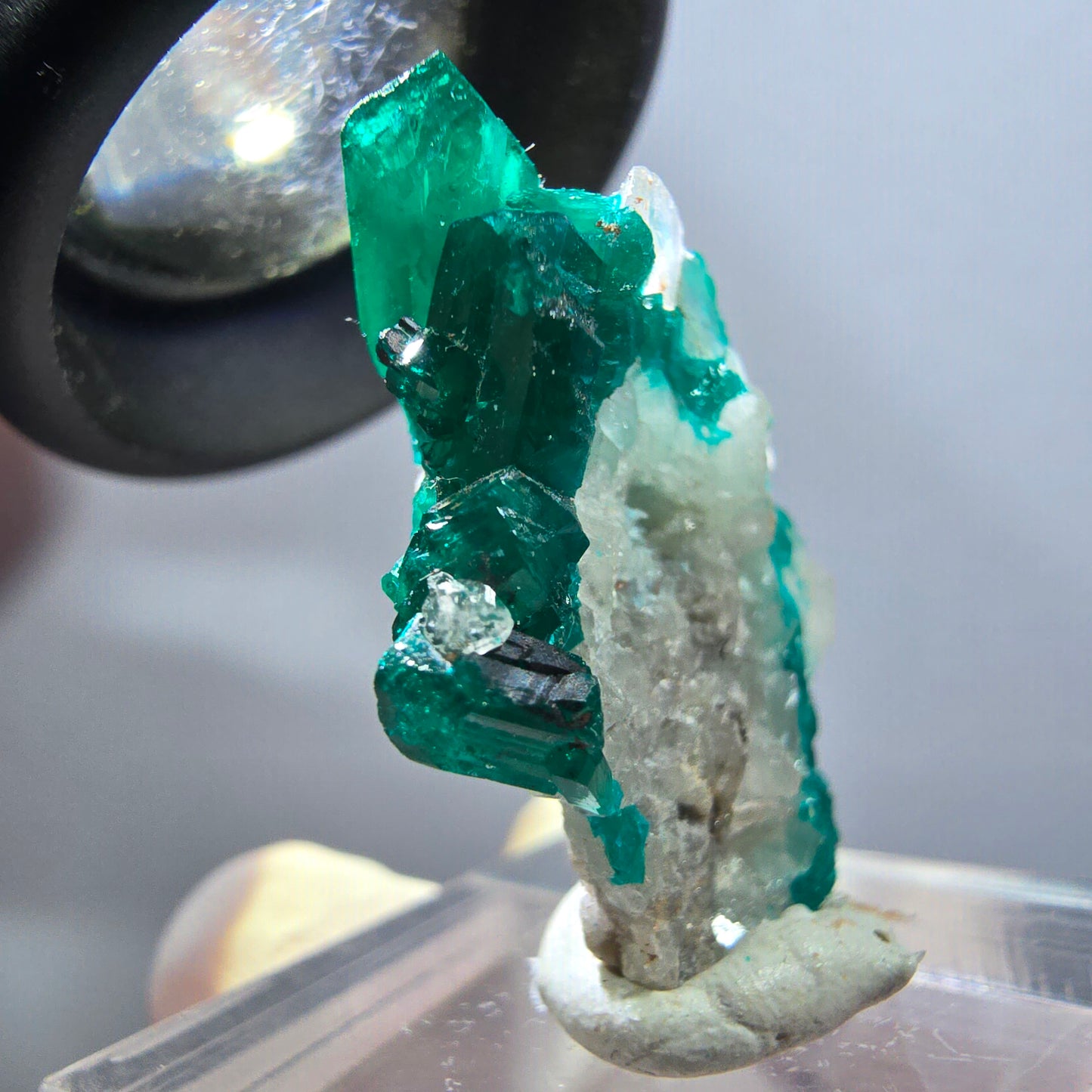 Seltene Dioptas XX, Calcit Stufe Republik Kongo 30*21*9mm