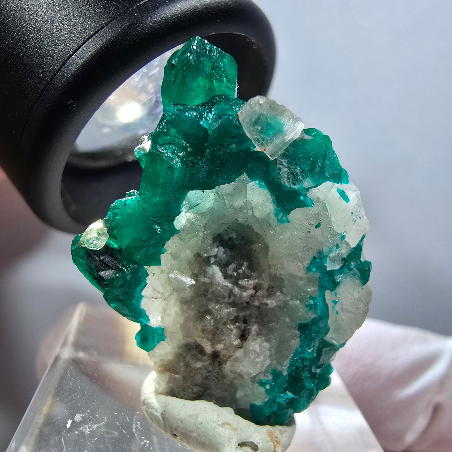 Seltene Dioptas XX, Calcit Stufe Republik Kongo 30*21*9mm