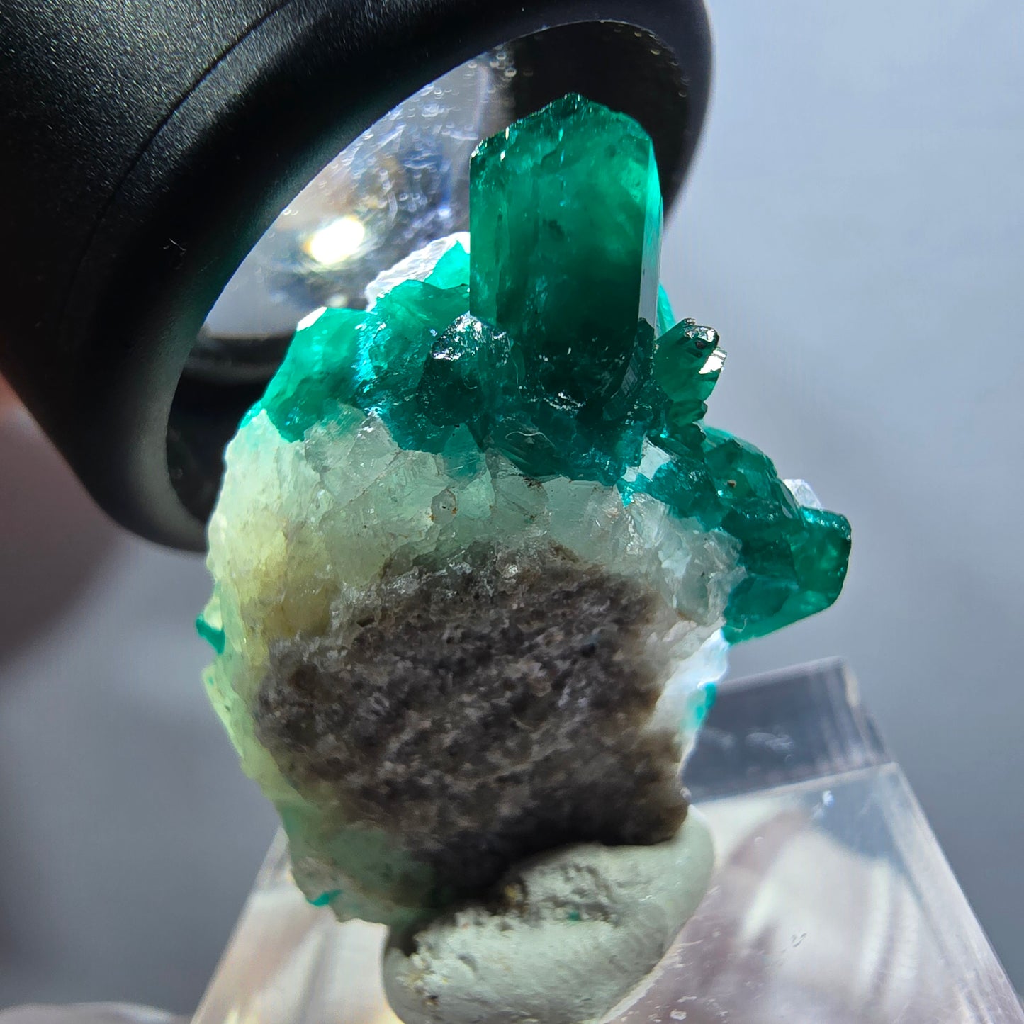 Seltene Dioptas XX, Calcit Stufe Republik Kongo 30*21*9mm