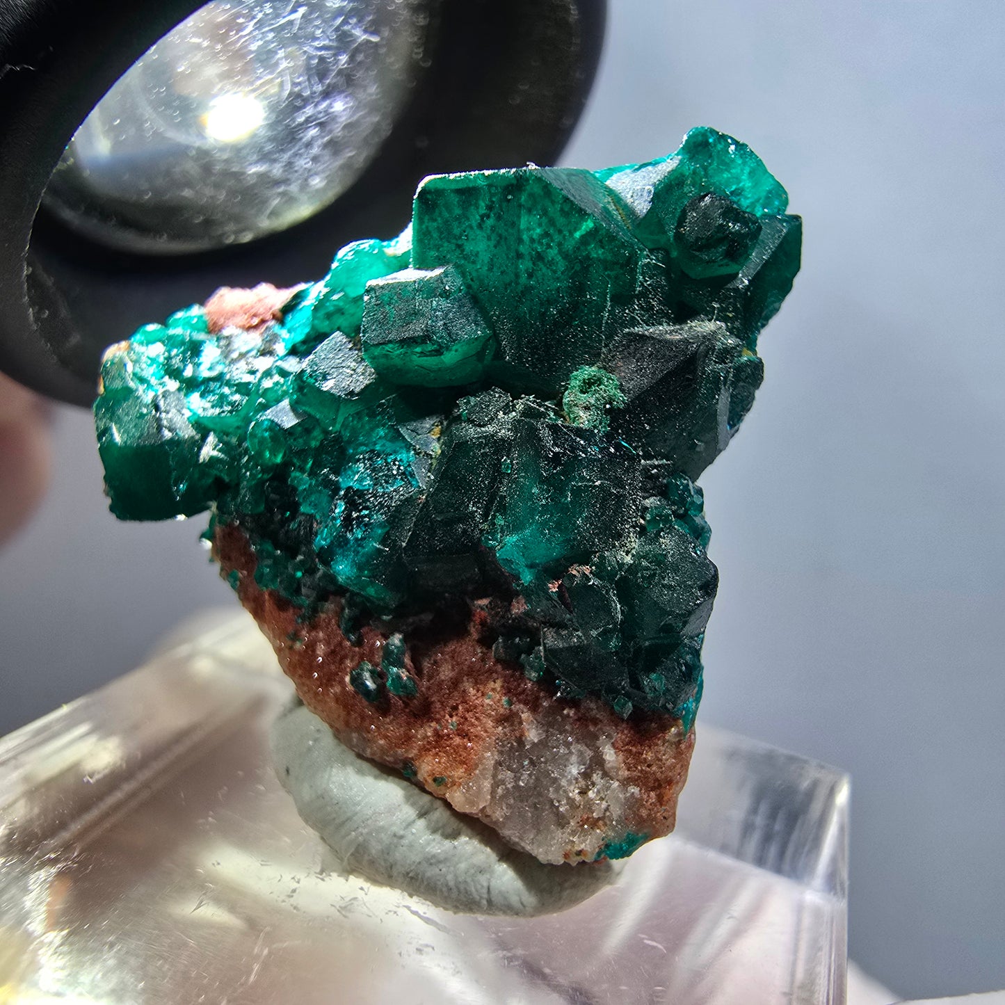 Seltene Dioptas XX, Calcit Stufe Republik Kongo 26*25*16mm