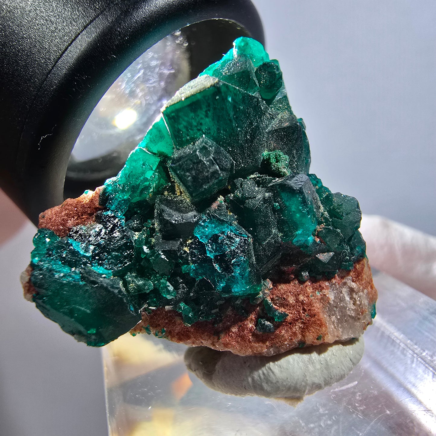 Seltene Dioptas XX, Calcit Stufe Republik Kongo 26*25*16mm