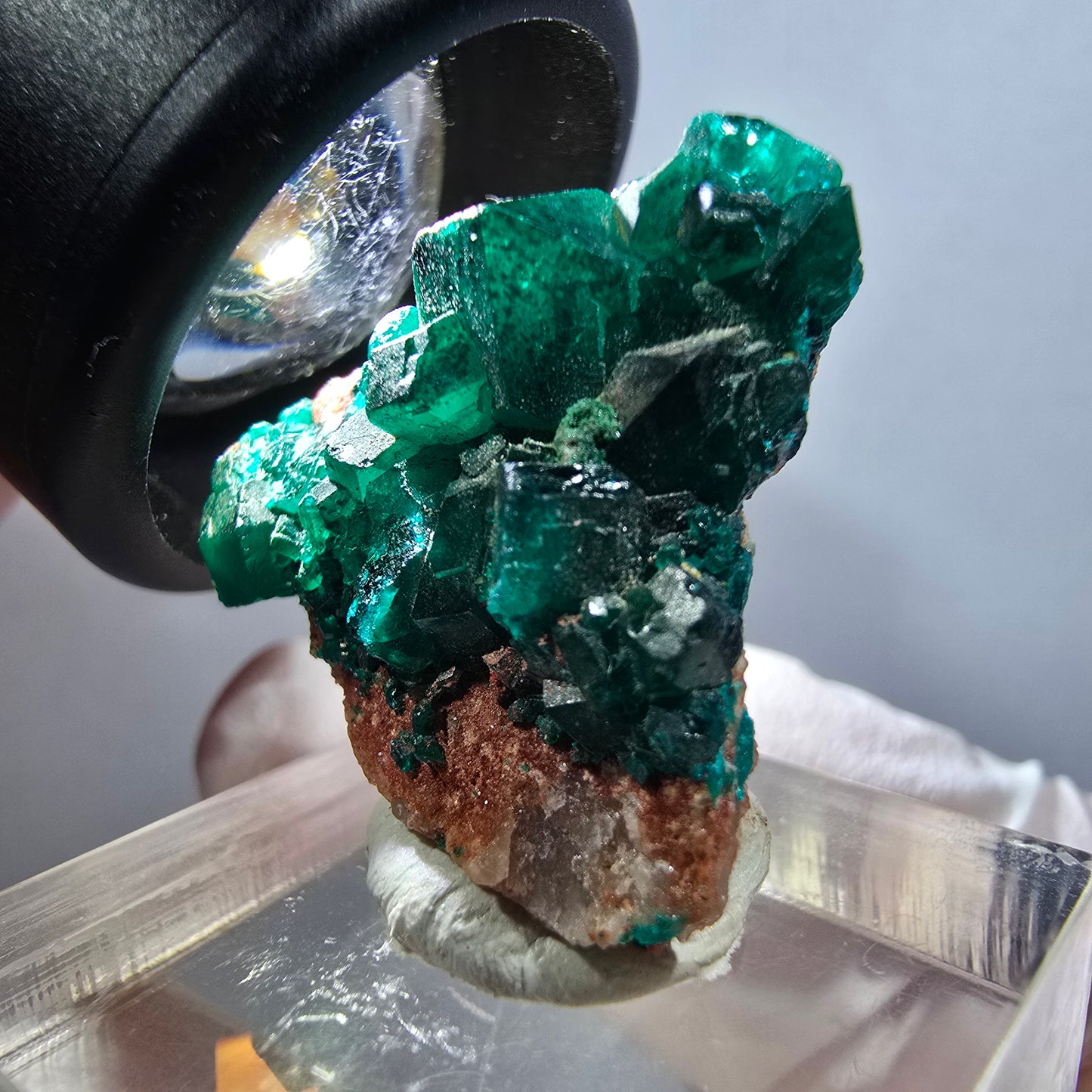 Seltene Dioptas XX, Calcit Stufe Republik Kongo 26*25*16mm