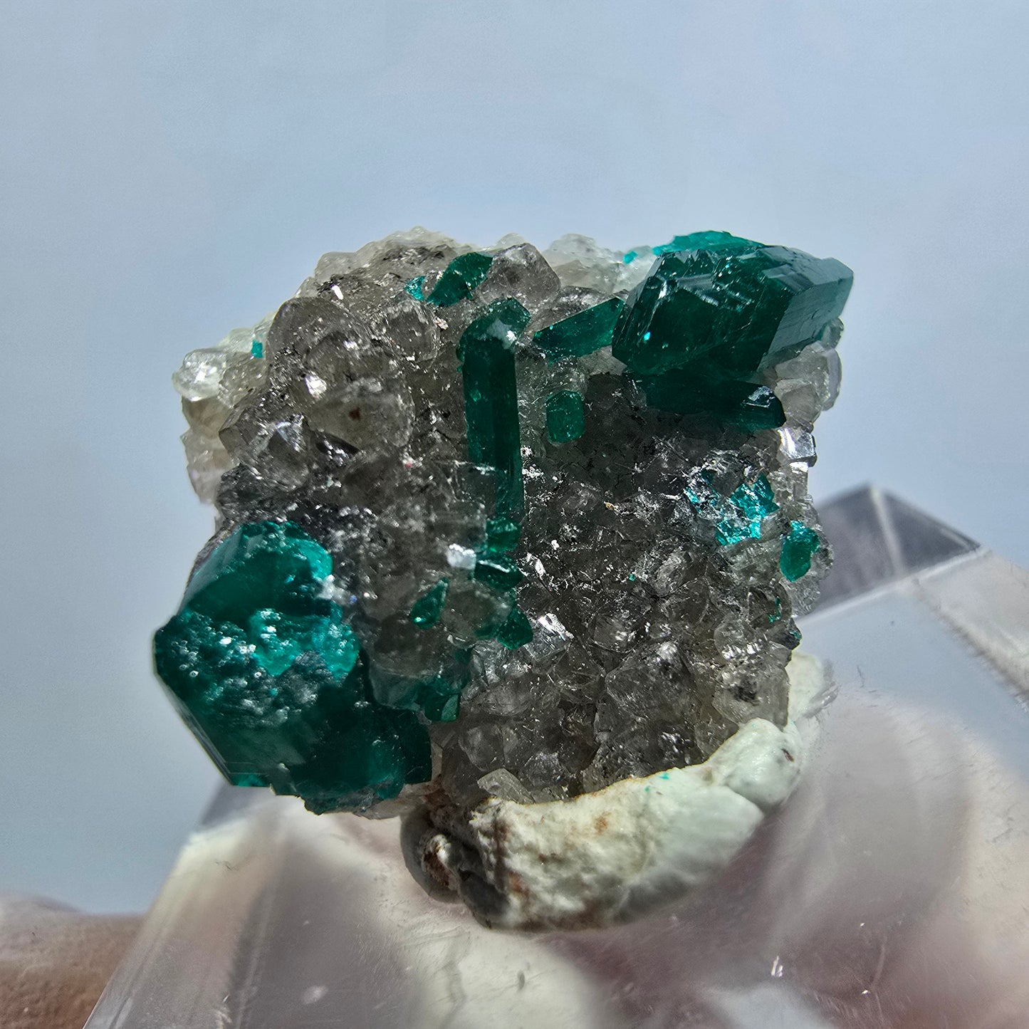 Seltene Dioptas XX, Calcit Stufe Republik Kongo 23*19*14mm