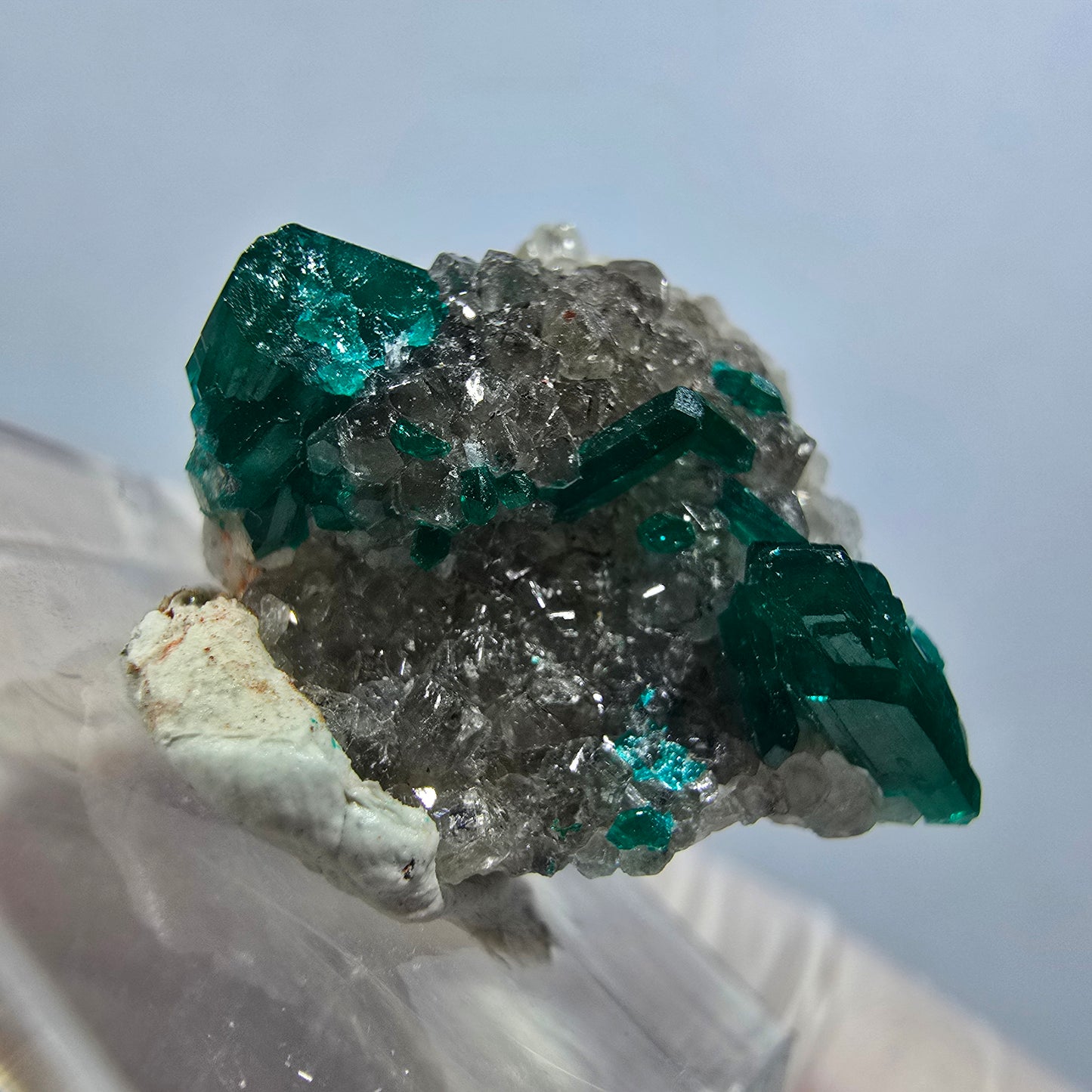 Seltene Dioptas XX, Calcit Stufe Republik Kongo 23*19*14mm