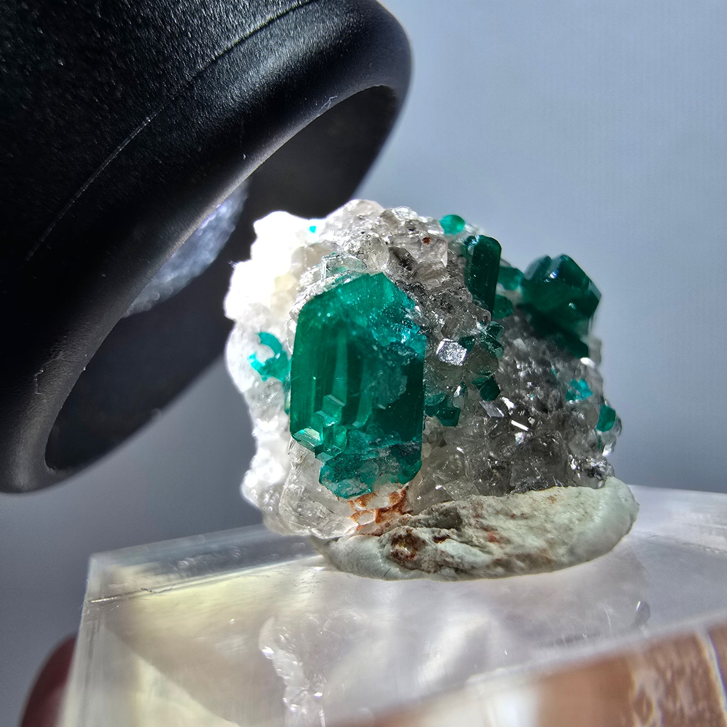 Seltene Dioptas XX, Calcit Stufe Republik Kongo 23*19*14mm