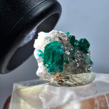 Seltene Dioptas XX, Calcit Stufe Republik Kongo 23*19*14mm