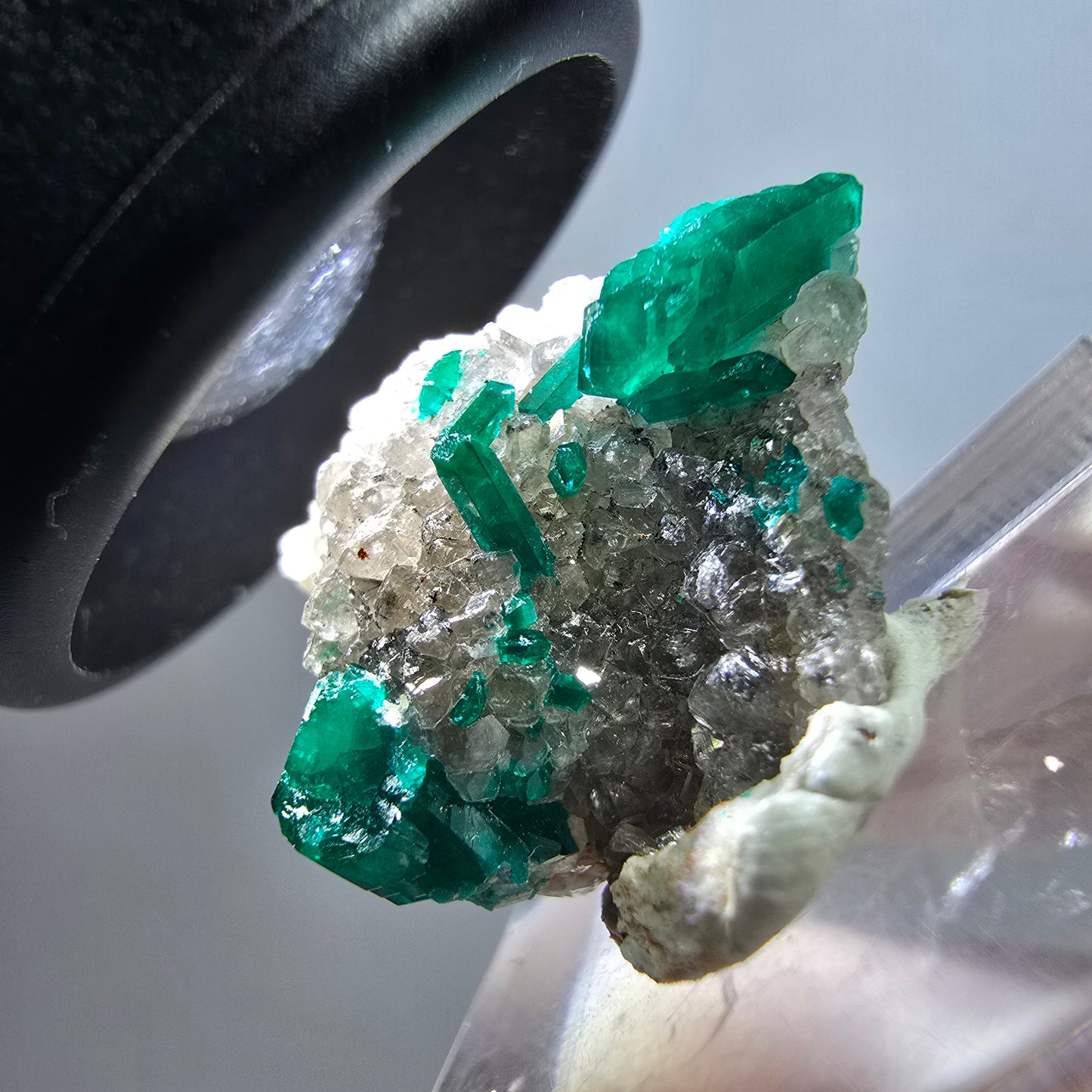 Seltene Dioptas XX, Calcit Stufe Republik Kongo 23*19*14mm