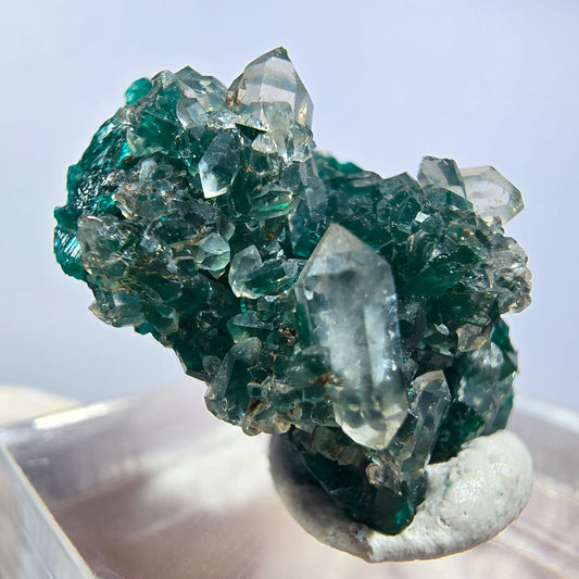 Seltene Dioptas XX, Calcit, Quarz Stufe Republik Kongo 24*15*11mm