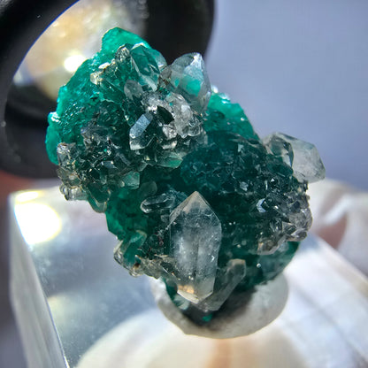 Seltene Dioptas XX, Calcit, Quarz Stufe Republik Kongo 24*15*11mm