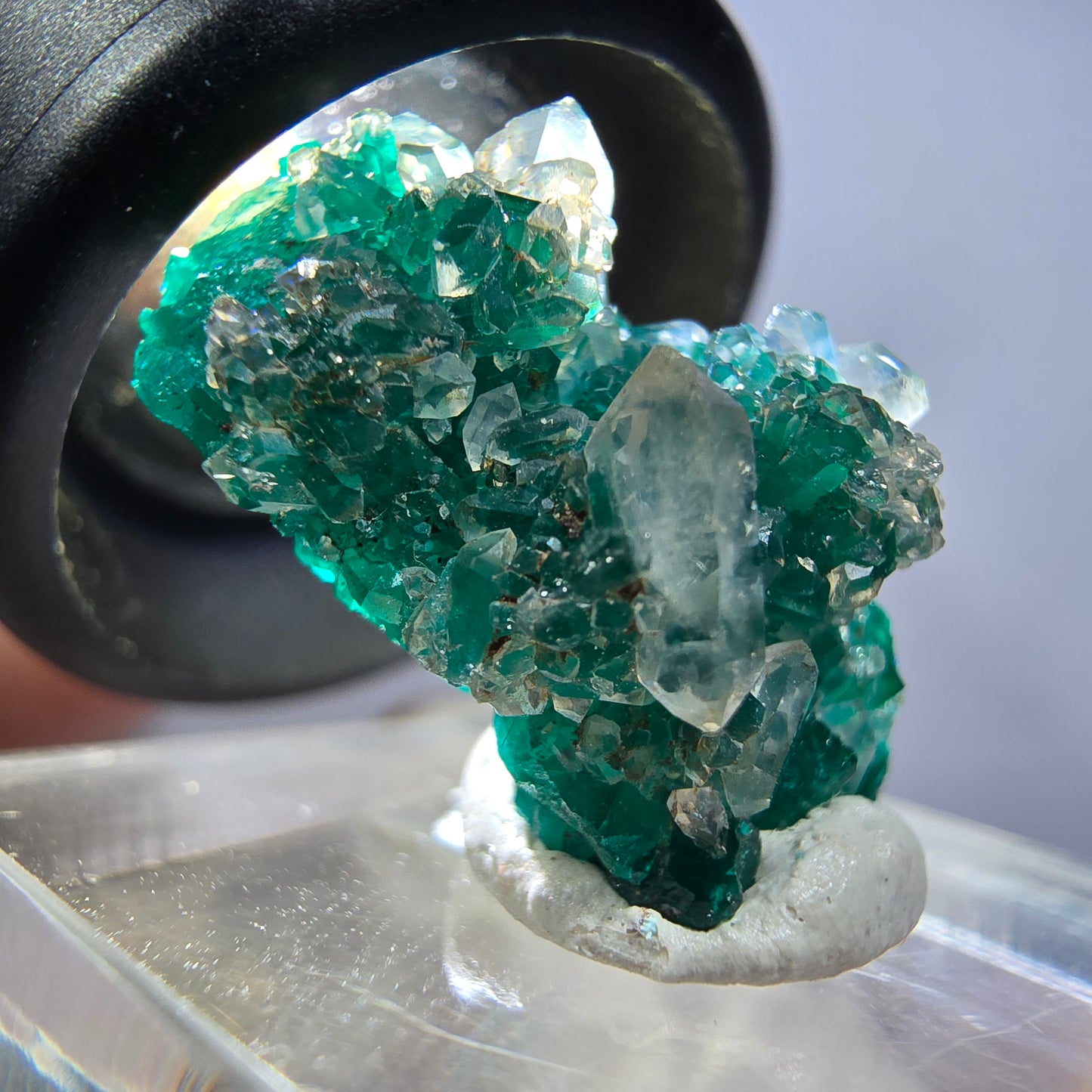 Seltene Dioptas XX, Calcit, Quarz Stufe Republik Kongo 24*15*11mm