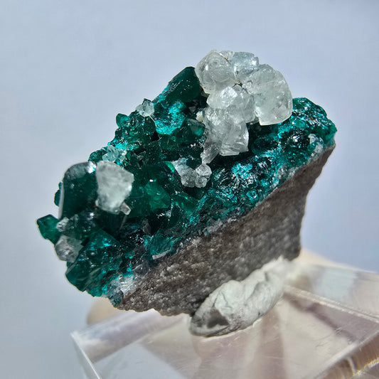 Seltene Dioptas XX, Calcit Stufe Republik Kongo 30*28*14mm