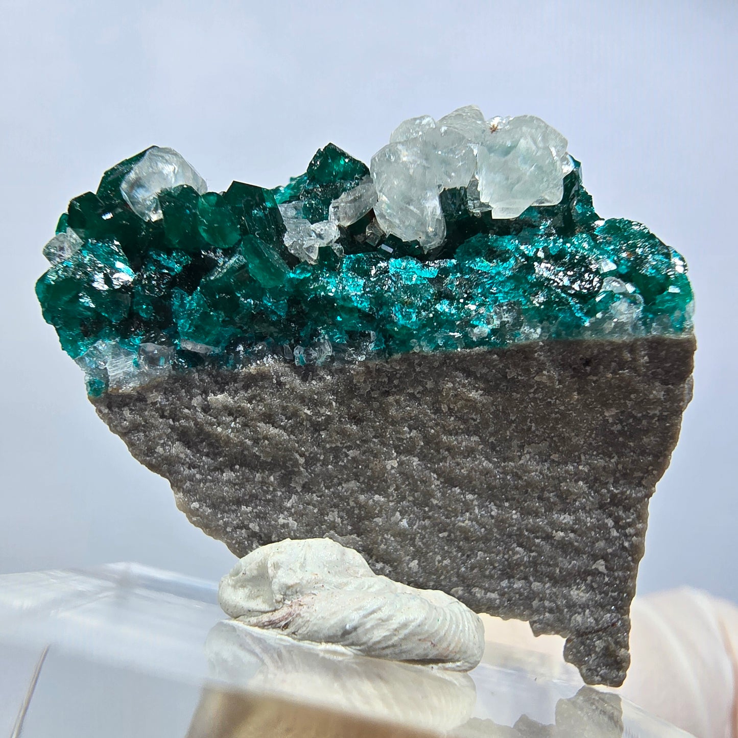 Seltene Dioptas XX, Calcit Stufe Republik Kongo 30*28*14mm