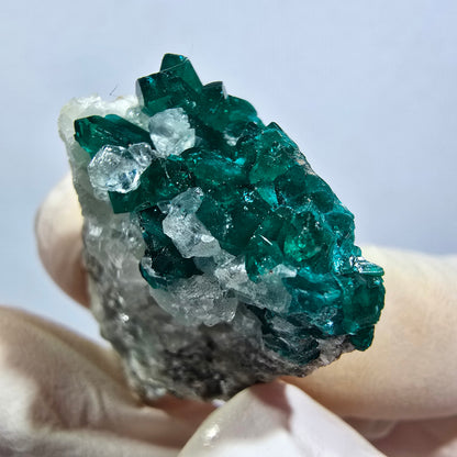 Seltene Dioptas XX, Calcit Stufe Republik Kongo 33*26*15mm