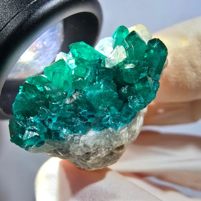 Seltene Dioptas XX, Calcit Stufe Republik Kongo 33*26*15mm