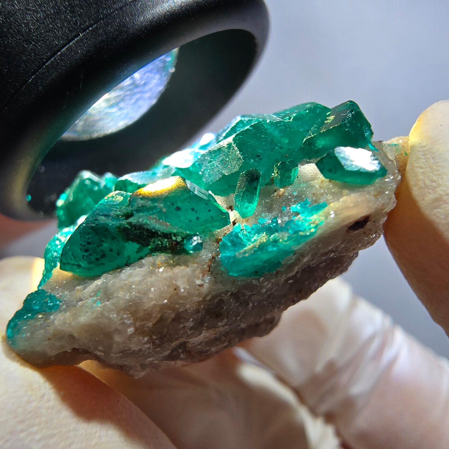 Seltene Dioptas auf Matrix Stufe, grün Republik Kongo 40*31*18mm