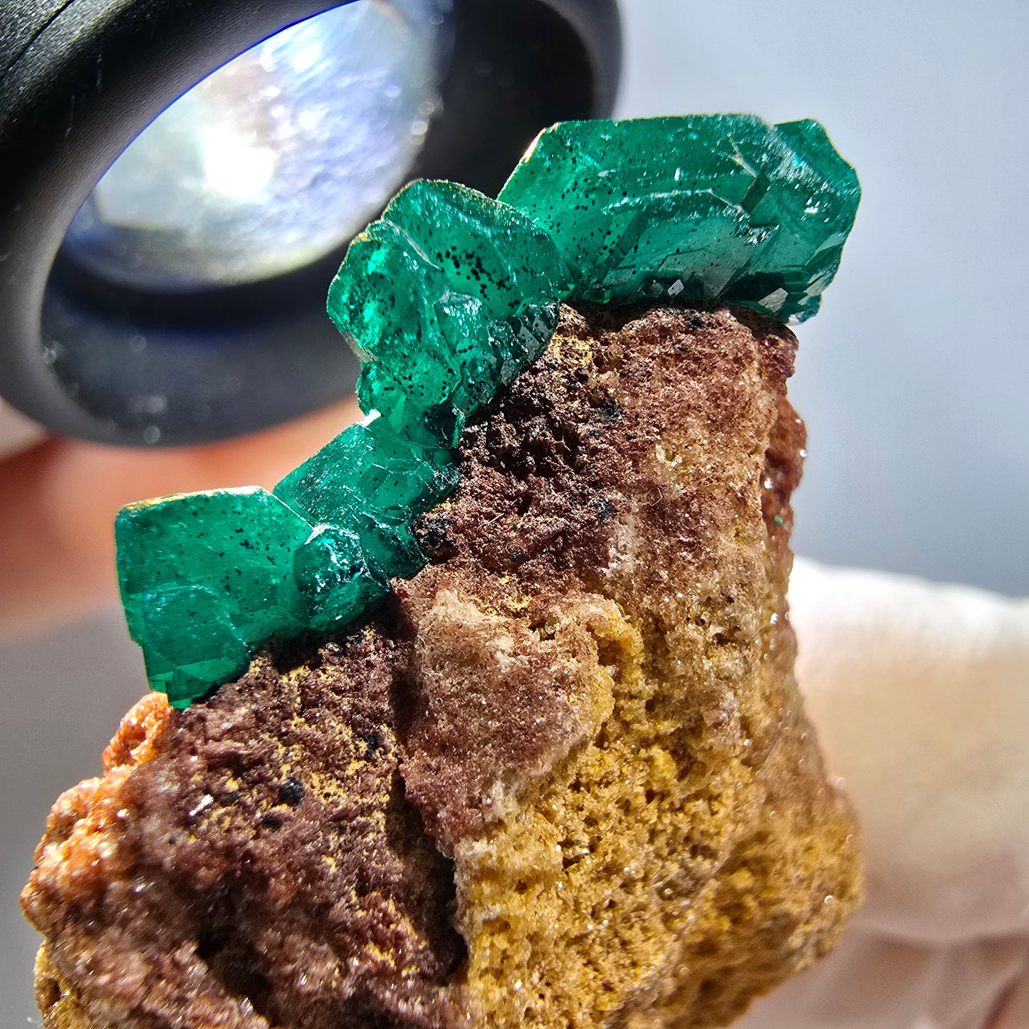 Seltene Dioptas auf Matrix Stufe, grün Republik Kongo 44*28*17mm