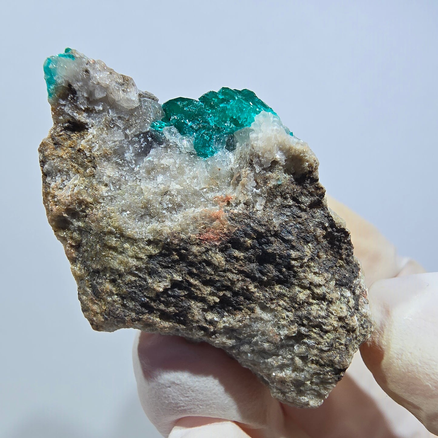 Seltene Dioptas auf Matrix Stufe, grün Republik Kongo 46*27*27mm