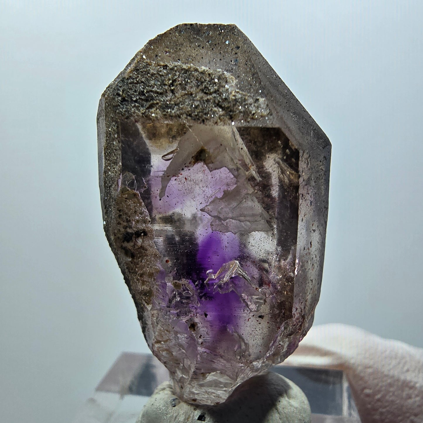 Seltene Skelett Phantom Amethyst Zepter Spitze Goboboseb, Namibia 37*20*14mm