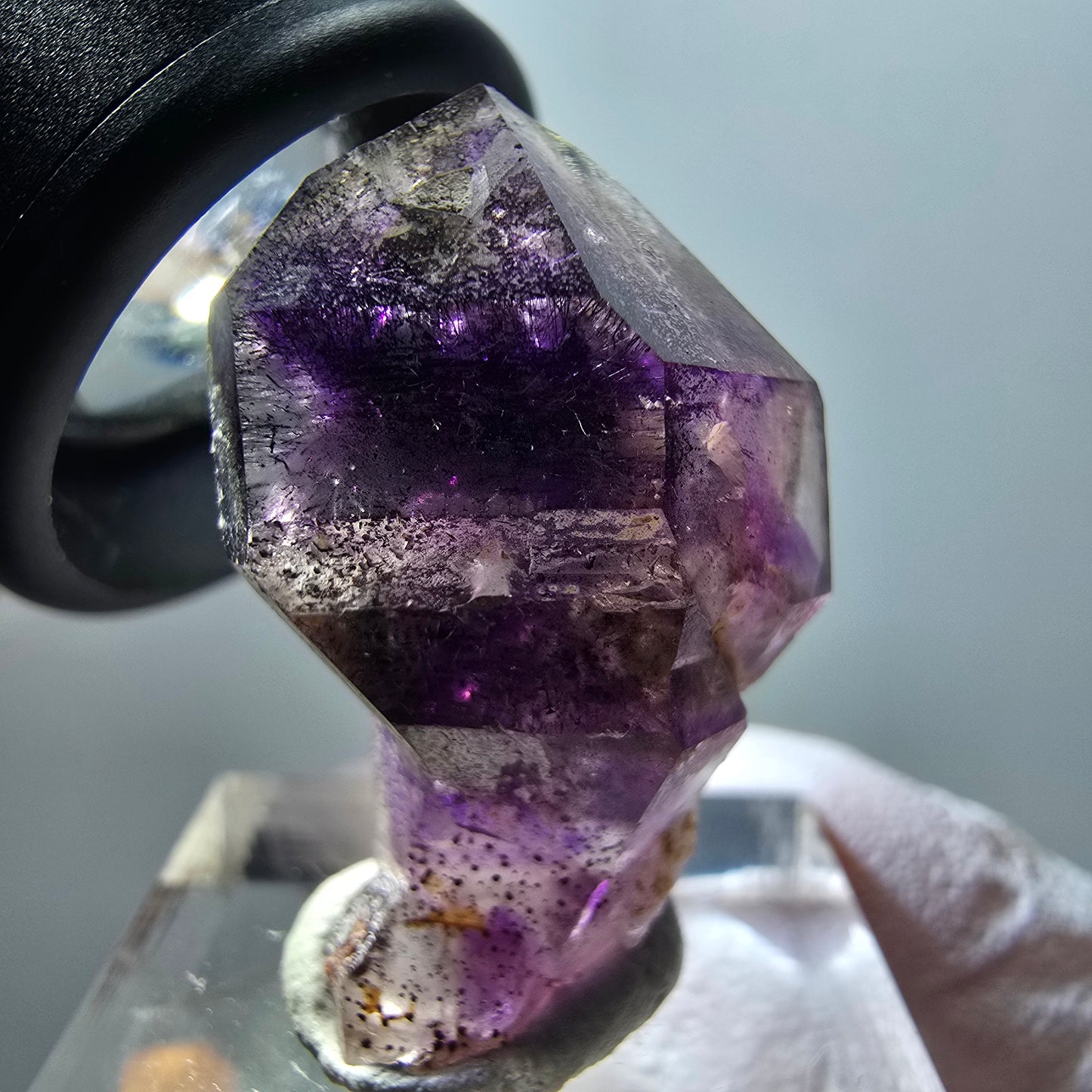 Rare améthyste fantôme squelette DT Scepter Goboboseb, Namibie 31*15*20mm 