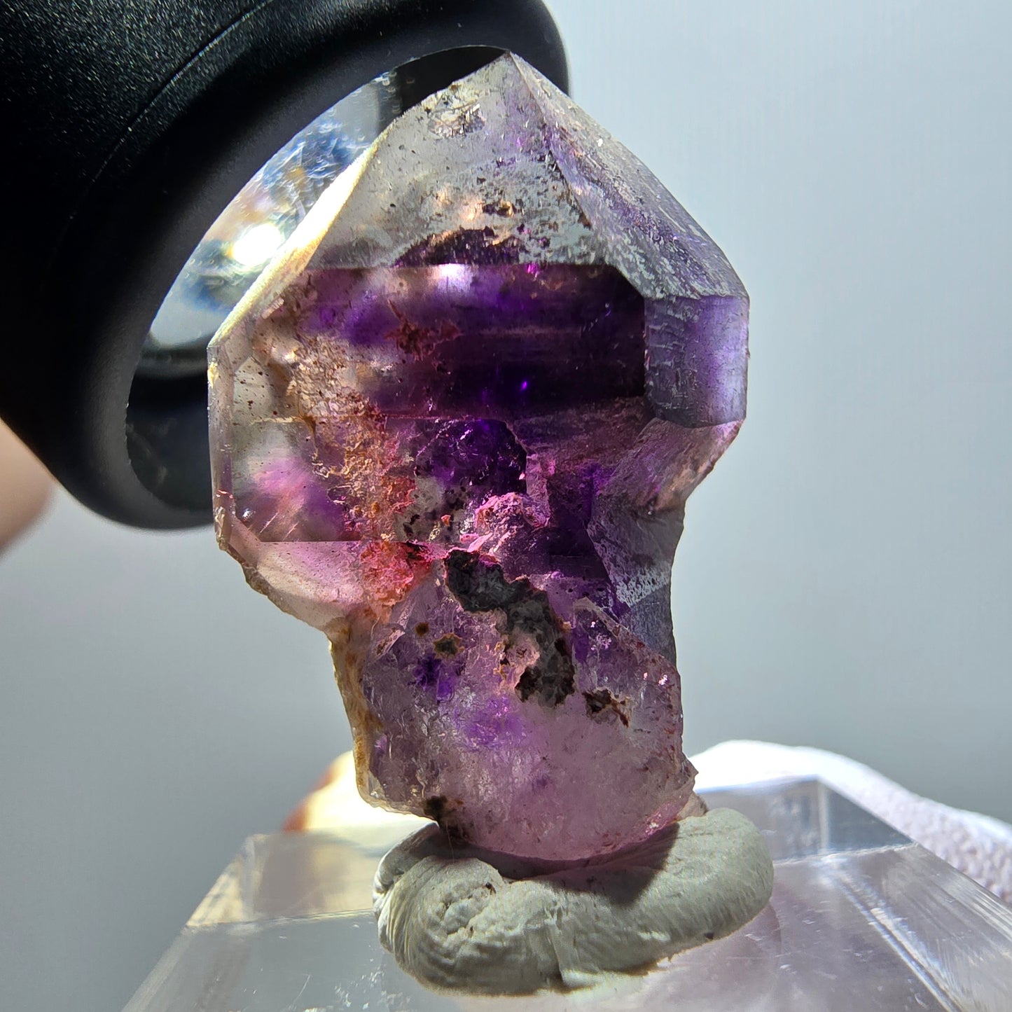 Rare améthyste fantôme squelette DT Scepter Goboboseb, Namibie 31*15*20mm 