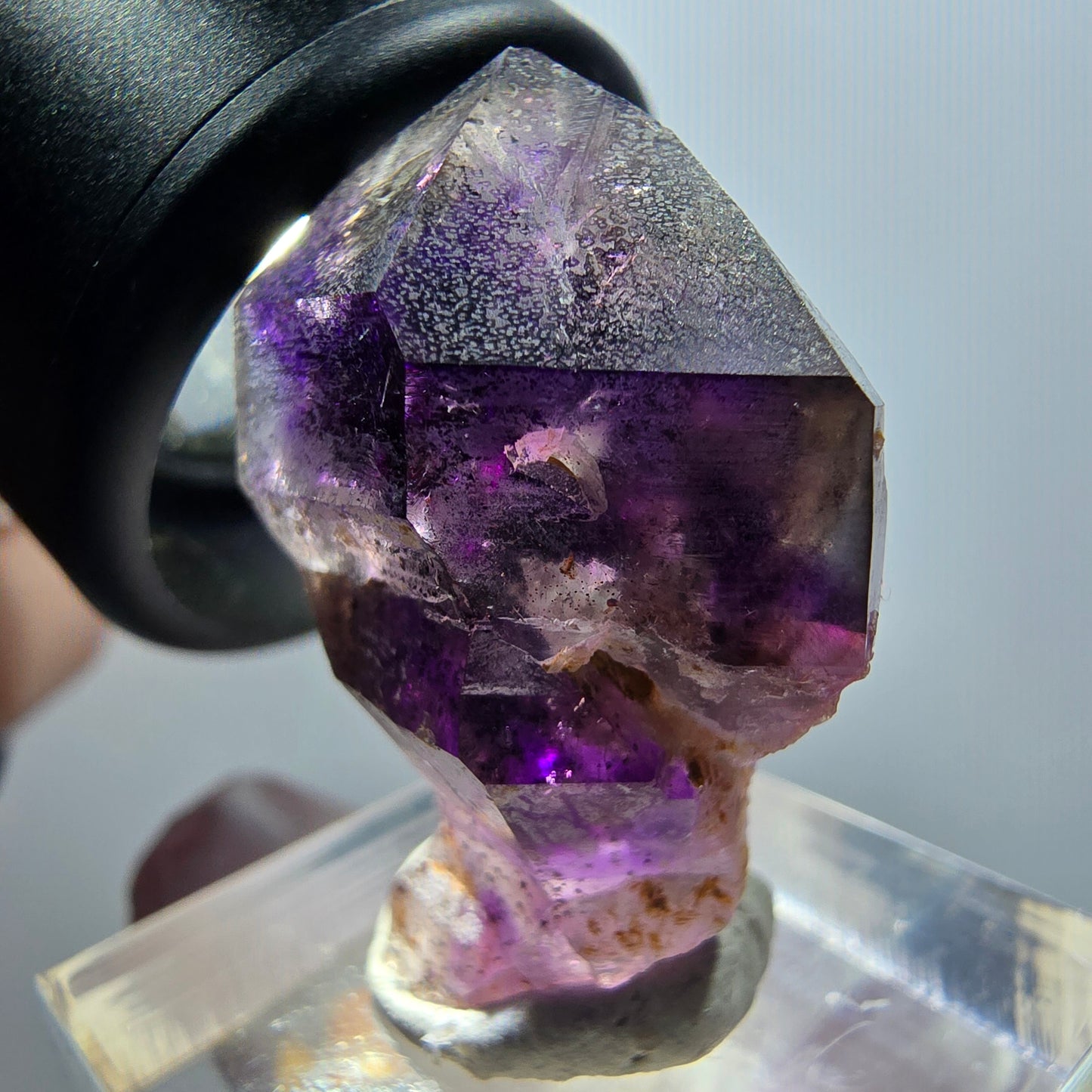 Rare améthyste fantôme squelette DT Scepter Goboboseb, Namibie 31*15*20mm 