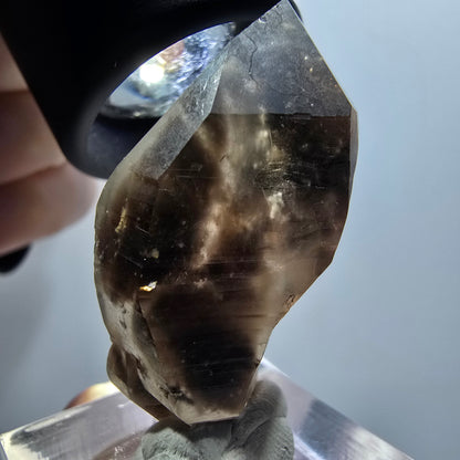 Rare Sceptre Squelette Fantôme Quartz Fumé Squelette Goboboseb, Namibie 39*24*18mm 