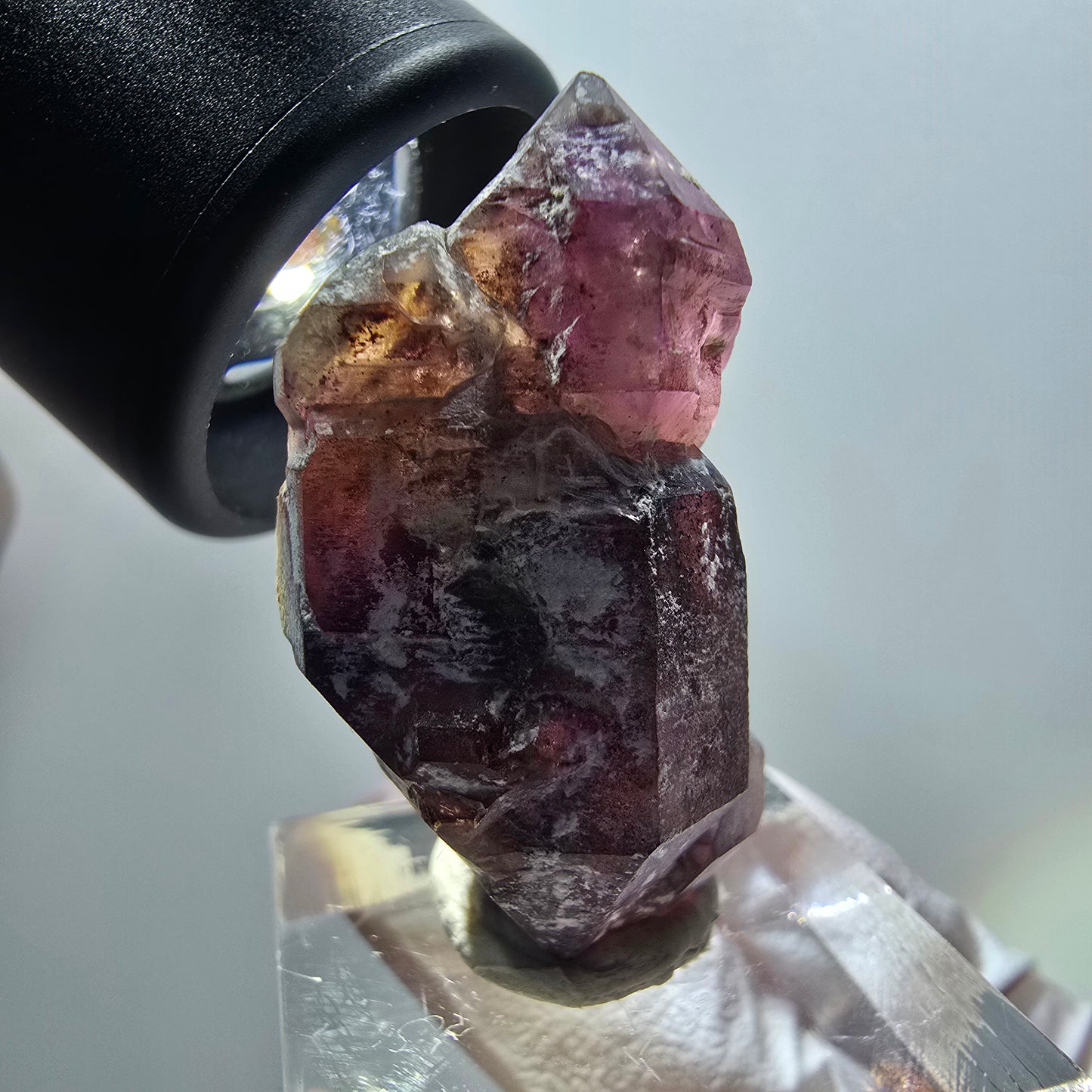 Rare Sceptre Squelette Fantôme Quartz Fumé Squelette Goboboseb, Namibie 36*22*15mm 