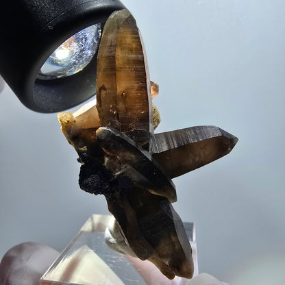 Quartz fumé fantôme squelette, spécimen d'orthose d'Erongo, Namibie 48*30*28 mm 