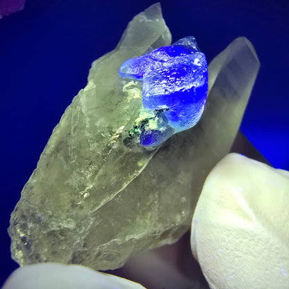 Phantom Skelett Rauchquarz, Fluorit, Schörl Turmalin Stufe Erongo, Namibia 37*20*13mm