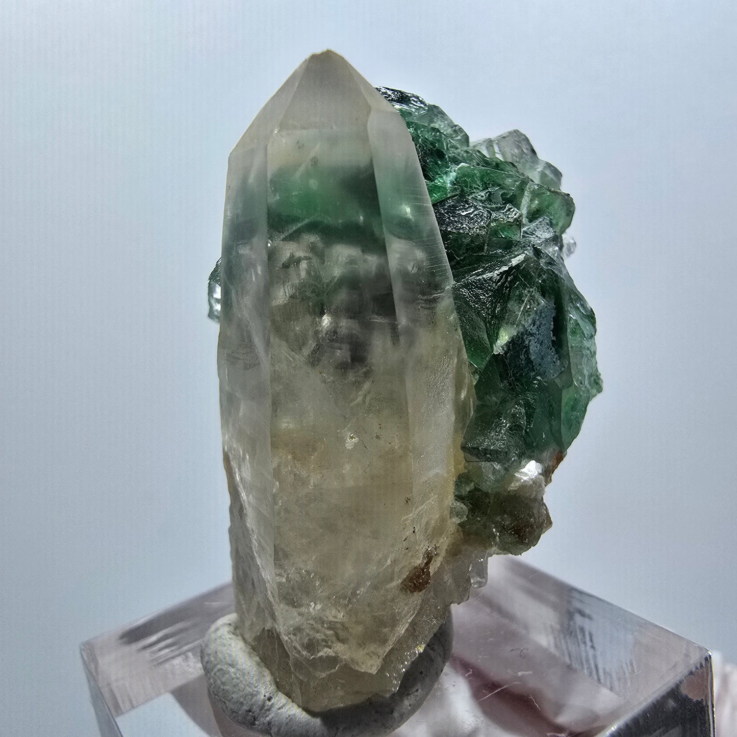 Phantom Fluorit, Skelett Rauchquarz, Muskovit Stufe Erongo, Namibia 36*25*25mm