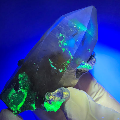 Phantom Fluorit, Skelett Rauchquarz, Hyalit Opal Stufe Erongo, Namibia 75*34*27mm