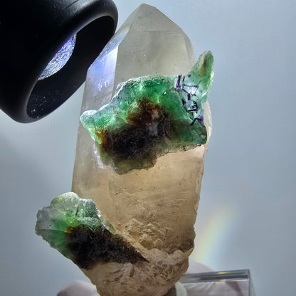 Phantom Fluorit, Skelett Rauchquarz, Hyalit Opal Stufe Erongo, Namibia 75*34*27mm