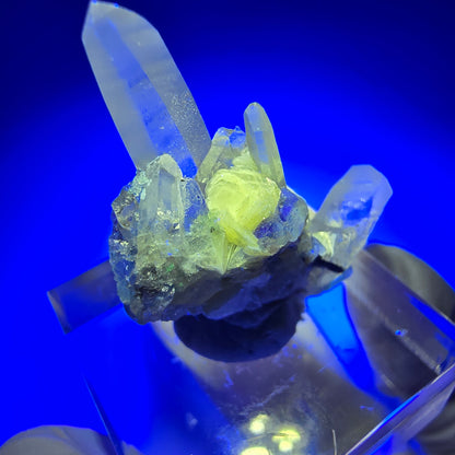 Phantom Fluorit, Skelett Rauchquarz, Muskovit Stufe Erongo, Namibia 31*18*13mm