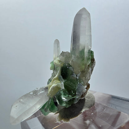 Phantom Fluorit, Skelett Rauchquarz, Muskovit Stufe Erongo, Namibia 31*18*13mm