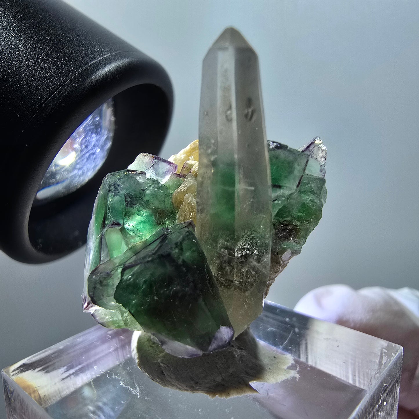 Phantom Fluorite Cube, Smoky Quartz, Muscovite Specimen Erongo, Namibia 28*20*17mm 