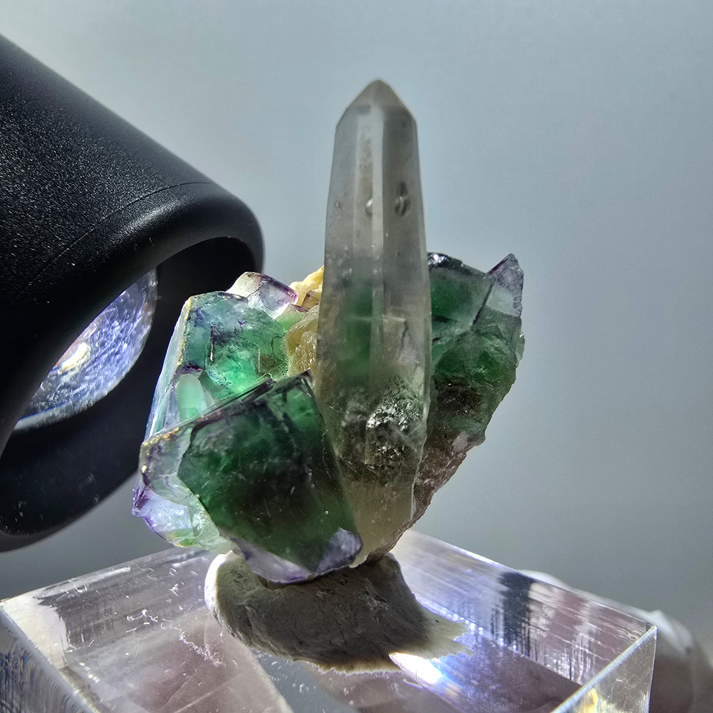 Phantom Fluorite Cube, Smoky Quartz, Muscovite Specimen Erongo, Namibia 28*20*17mm 