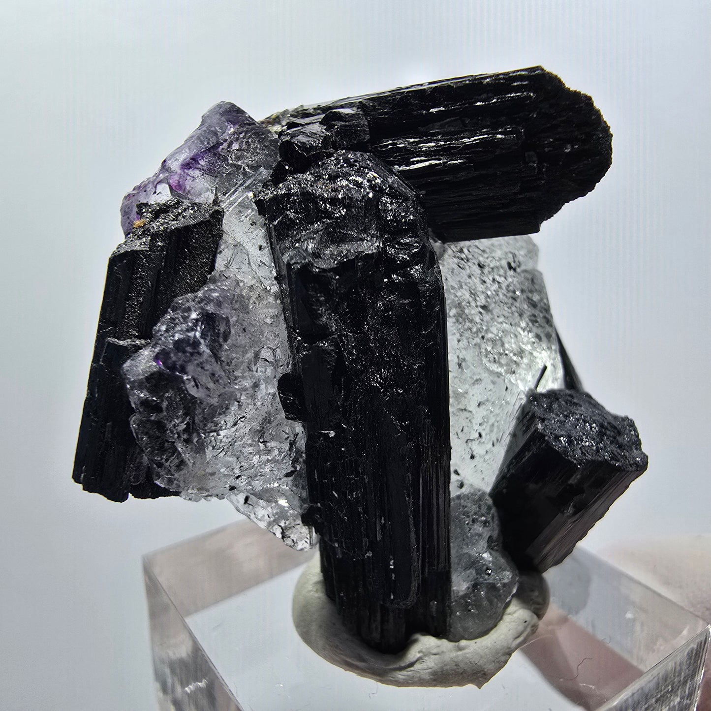 Klare Phantom Fluorit , Schörl Turmalin Stufe Erongo, Namibia 41*38*25mm