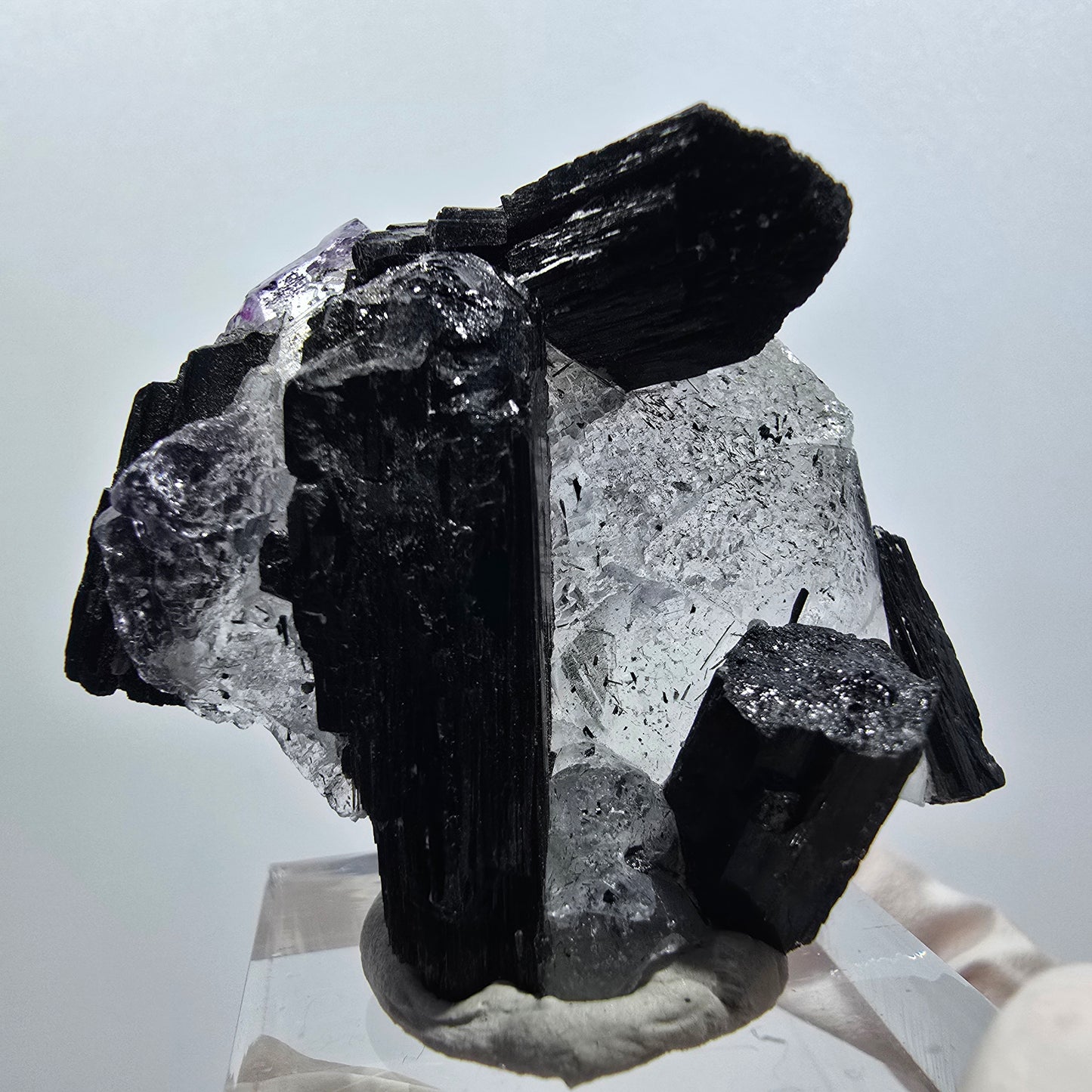 Klare Phantom Fluorit , Schörl Turmalin Stufe Erongo, Namibia 41*38*25mm