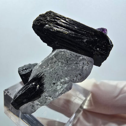 Klare Phantom Fluorit , Schörl Turmalin Stufe Erongo, Namibia 41*38*25mm