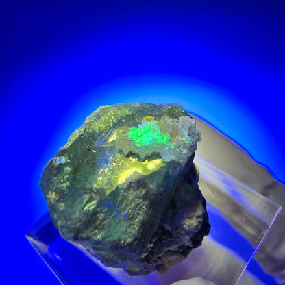 Aquamarin mit Hyalit Opal, Muskovit Schörl Turmalin Rauchquarz Erongo Namibia 24*19*17mm